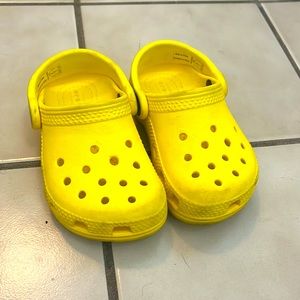 Yellow toddler crocs